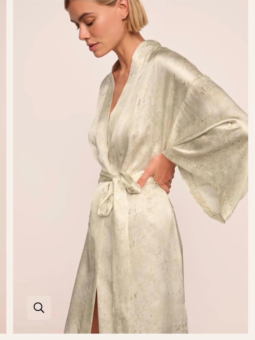 Eberjey Inez Washable Silk Robe - Mint Cream